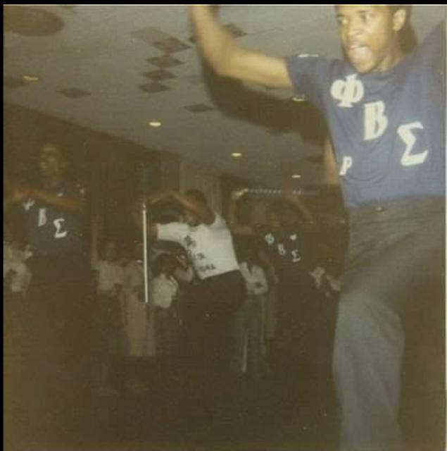 Phi Beta Sigma brother stepping, vintage photo