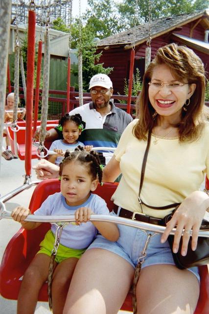Family day at an amusement park