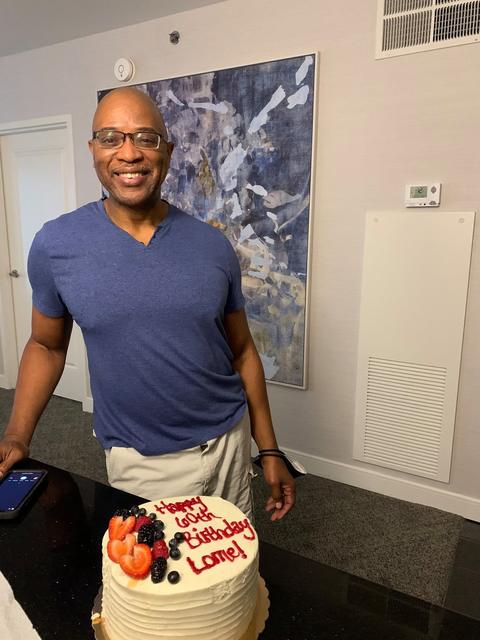 Birthday celebration with cake
