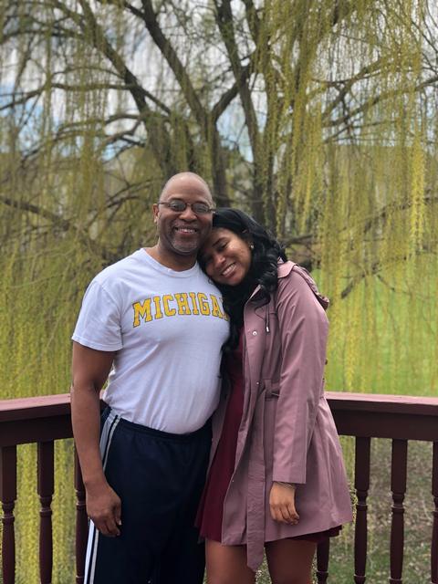Father and daughter outdoors