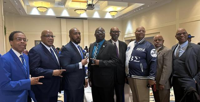 Fraternity brothers in suits