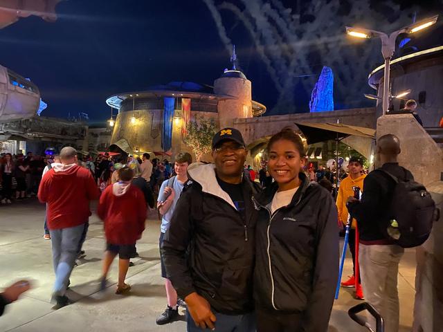 Evening at a theme park