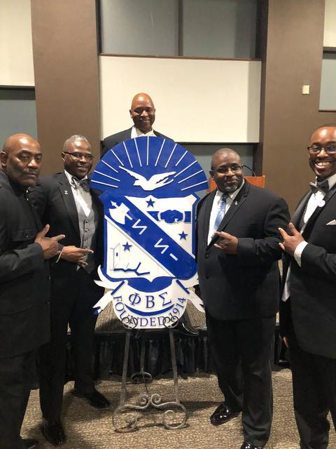 Brothers with the Phi Beta Sigma crest